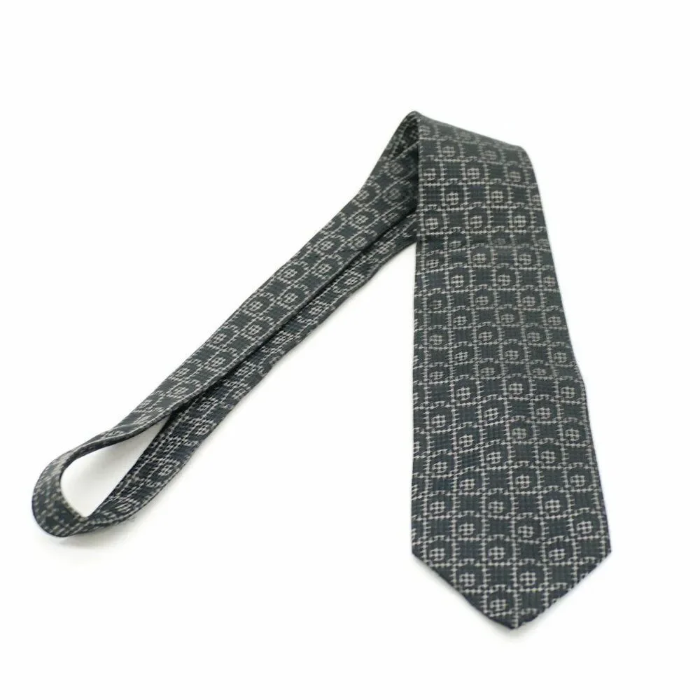 Alfani Black Beige Woven Silk Tie Wide‎ Geometric